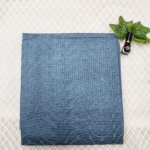 Blue embroidered cotton dress material online